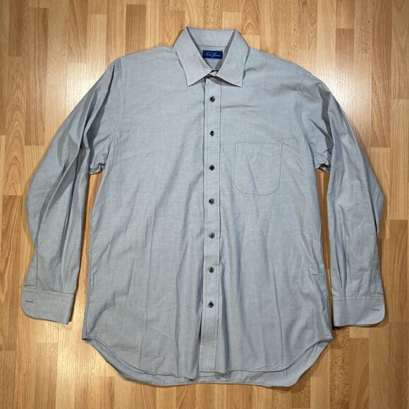 Tom James Dress Shirt (Men’s Size XL) • Customized • Button Up • Blue • EUC - Picture 1 of 6
